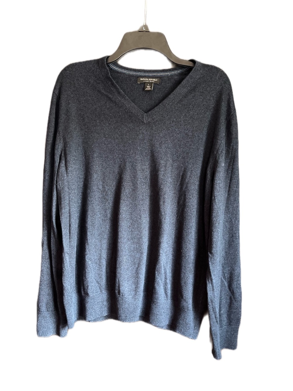 Banana Republic Men's Silk Cashmere Cotton Blend Navy Blue Sweater Size Large